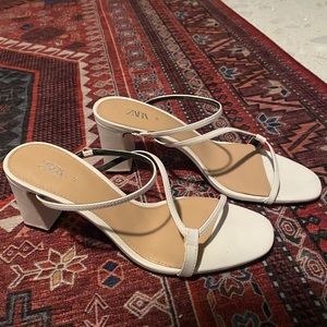 White Zara Heels Size 39